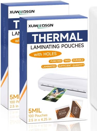 1000 Pack 5mil 2.5" x 4.2" Thermal Laminating Pouches Badge Laminate Pouches Clear Laminated Luggage Tags Printable Laminator Pouches for Business Permits Cards (1000, 2.5" x 4.2"-5mil)