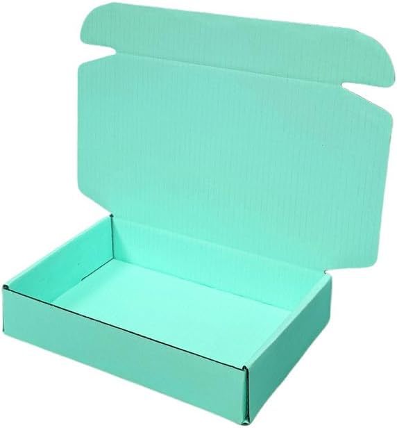 10 Pcs 11.8 x 7.9 x 3.2 inches Corrugated Cardboard Gift Boxes Recyclable Shipping Boxes for Mailing & Holidays, Wedding, Birthday, Gifts Packaging (Mint green, 11.8 x 7.9 x 3.2")