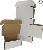 25 Pack 7x6x3'' Shipping Boxes, White Corrugated Cardboard Mailers for Mailing Packaging Small Business(W763-25)