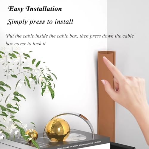 Self-Adhesive Corner Cord Cover, PVC Cable Floor Strip Protector, Wire Management Solution for Home Office, Black (Model NO.3) - Tidy Up Your Space!