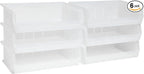 Akro-Mils 30255 AkroBins Plastic Storage Bins, Space-Saving Stackable Bins for Garage, Pantry, Craft Organization, 11-" x 16-" x 5-", Clear, 6-Pack