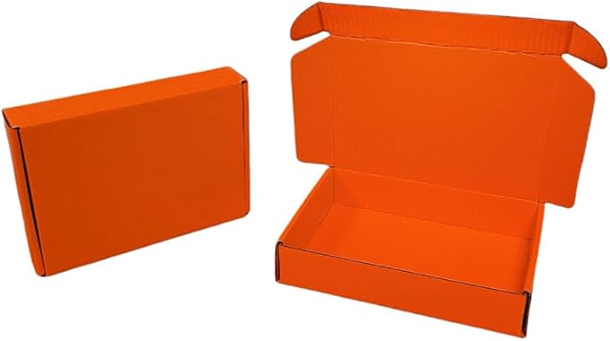 20 Pcs 14.5 x 10.6 x 2.8 inches Corrugated Cardboard Gift Boxes Recyclable Shipping Boxes for Packing Jewelry Ornament Gift Craft Packaging Supplier (Orange Red, 14.5 x 10.6 x 2.8")