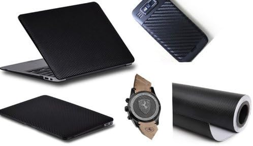 3D Carbon Fiber Film Twill Weave Vinyl Sheet Roll Wrap (72" X 60", Black)