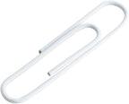 JAM PAPER Colorful Jumbo Paper Clips - Large 2 Inch - White Paperclips - 75/Pack