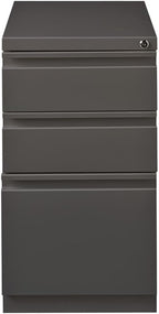 Pemberly Row 3 Drawers 27.75" Vertical Espresso Metal Filing Cabinet Lockable Pre-Assembled Stationary Letter Size for Home, Office