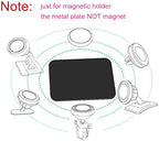 SALEX Replacement Metal Plates Set for Magnetic Car Phone Holder, Wall & Air Vent Mount, Cases, Magnets. Kit of 4 Black Rectangular Iron Discs Without Holes. 3M Adhesive Backing. Steel Sheets, 4 Pack.
