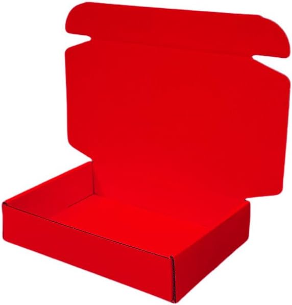 10 Pcs 11.8 x 7.9 x 3.2 inches Corrugated Cardboard Gift Boxes Recyclable Shipping Boxes for Mailing & Holidays, Wedding, Birthday, Gifts Packaging (Red, 11.8 x 7.9 x 3.2")