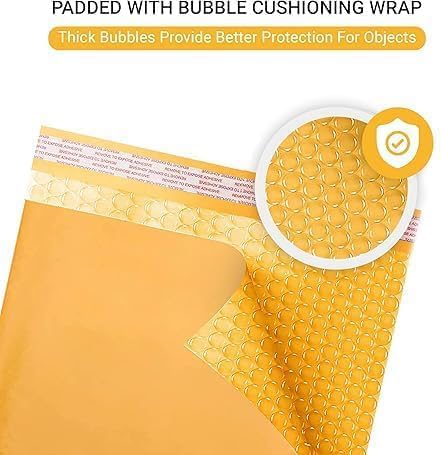 Small Kraft Bubble Mailers 6x10 inch #0 | Self Seal Padded Envelopes | Cushioned Bubble Mailer | Usable Size 6x9 | Lightweight mailing Shipping Bags For Package | 500 Pack Bulk | Made in USA