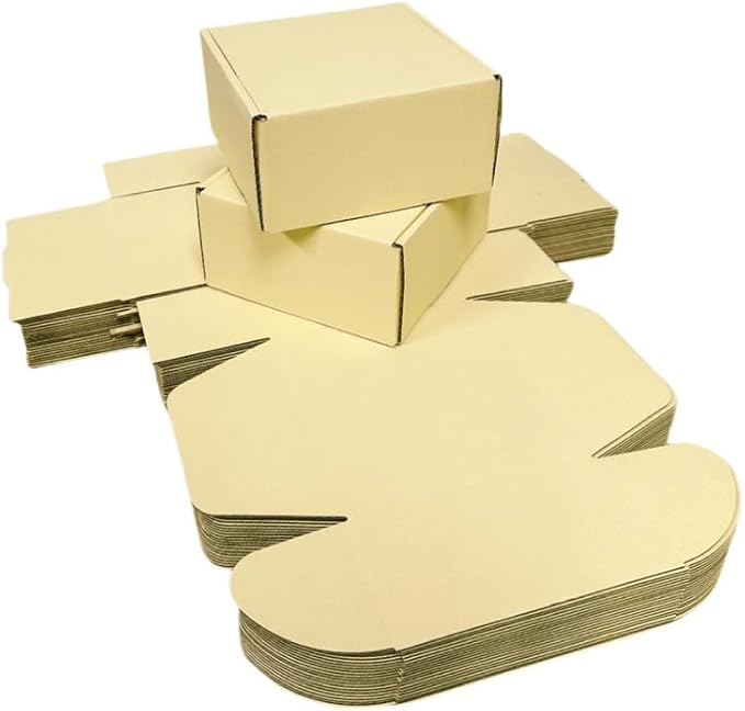 10 Pcs 9.8 x 9.8 x 4 inches Large Size Corrugated Cardboard Gift Boxes Recyclable Shipping Boxes for Mailing & Holidays, Wedding, Birthday, Gifts Packaging (Butter Yellow, 9.8 x 9.8 x 4")