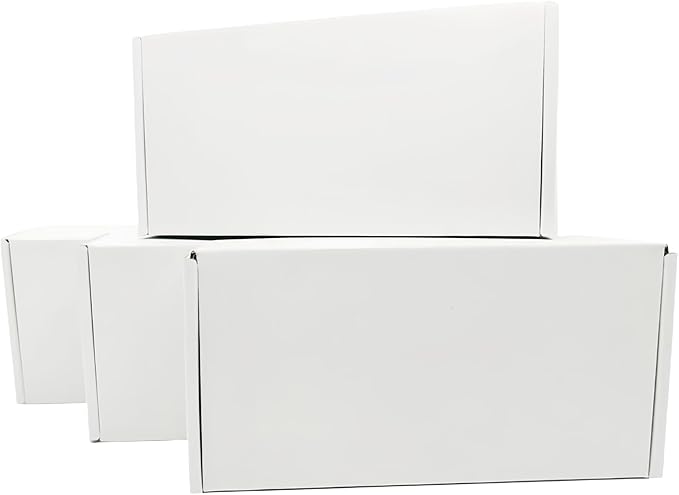 7x3.5x2 inch Small White Mailers Boxes Recyclable Corrugated Gift Box for Packaging Shipping Set of 10