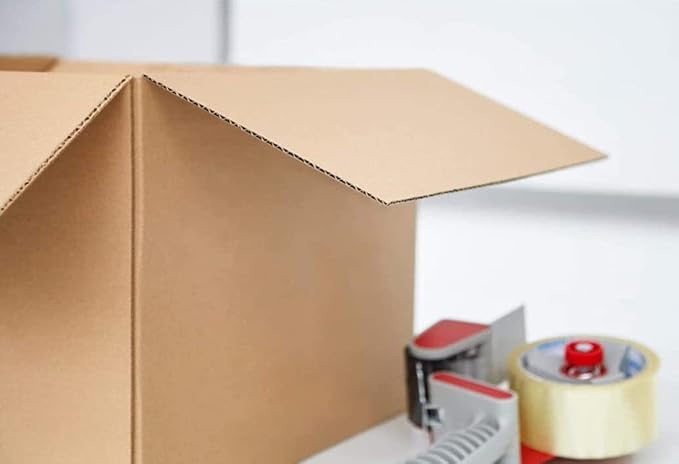 Secure Seal - 100 Pack of 9x9x3” Corrugated Cardboard Packing Shipping Mailing Moving Carton Boxes Cube