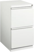 Pemberly Row 2 Drawers 27.75" Vertical White Metal Filing Cabinet Lockable Pre-Assembled Stationary Letter Size for Home, Office