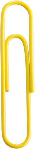 JAM PAPER Colorful Jumbo Paper Clips - Large 2 Inch - Yellow Paperclips - 75/Pack
