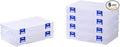 BangQiao 6 Pack Fixed 12 Grids Clear Plastic Storage Divider Box with Lid, Stackable Transparent Compartment Container Organizer Case for Seed Bead, Tiny Button, Small Parts, Art&Craft Supplies