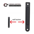 Crowd Control Warehouse - CCW Series WMB-125 Fixed Wall Mount Retractable Belt Barrier - 11 Foot, Olive Belt with Black Steel Case
