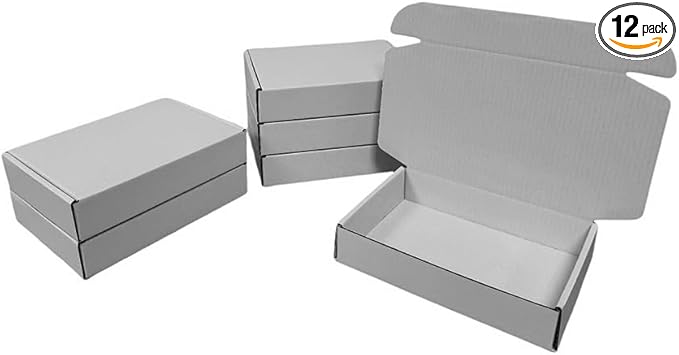 12 Pcs 14.2 x 11.8 x 2.4 inches Large Szie Corrugated Cardboard Gift Boxes Recyclable Shipping Boxes for Mailing & Holidays, Wedding, Birthday, Gifts Packaging (Gray, 14.2 x 11.8 x 2.4")