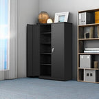Greenvelly Steel SnapIt Storage Cabinet, 72" Locking Metal Garage Storage Cabinet with 4 Adjustable Shelves, 2 Doors and Lock for File, Office, Garage, Home (Black)