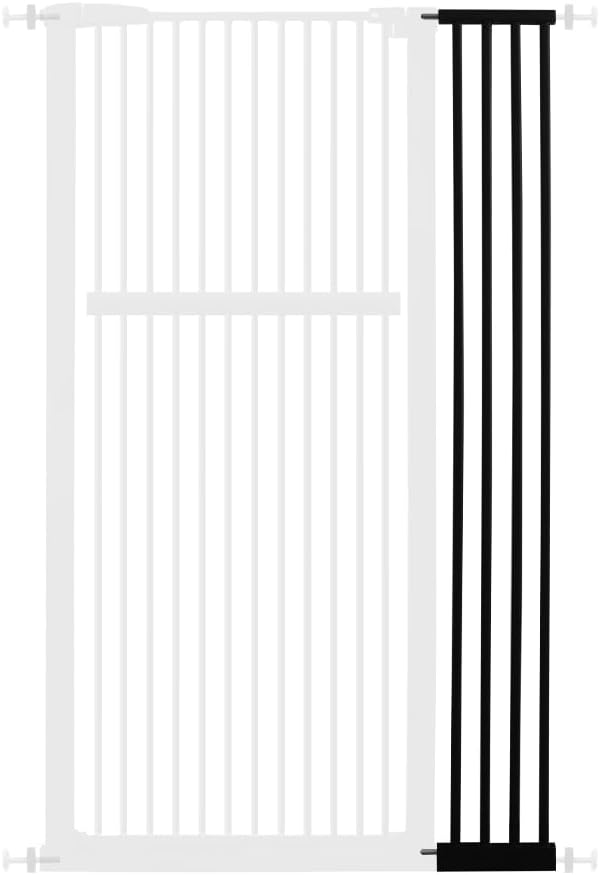 Lumizone Extra Tall Pet Gate 55.12" High Pressure Mounted 8.27" Wide Extension kit 1.37" Gap (8.27" W, Black)