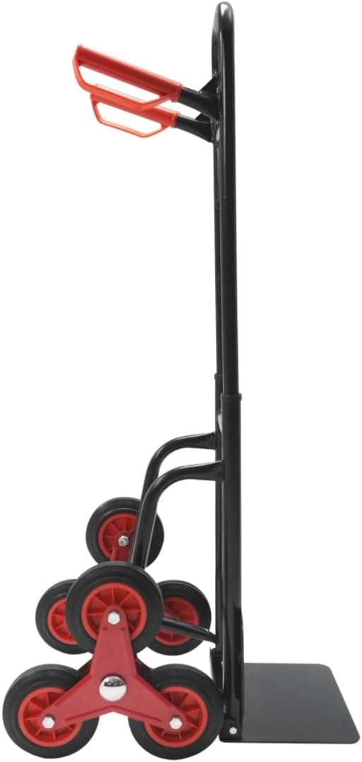 Folding Stair Climbing Dolly, 330 Lb Capacity Manual Truck Heavy-Duty Stair Climbing Hand Truck Trolley with Telescoping Handle and 6 Wheels