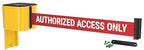 WM412 Retractable Belt Wall Mounted Yellow Crowd Control Barrier and Receiving End, 25' Authorized Access Only Belt