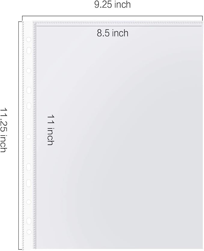 Sheet Protectors, 500 Count Bulk Clear Page Protectors for 3 Ring Binder, Top Loading Plastic Sleeves 8.5 x 11 inch