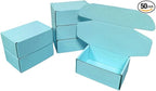 50 Pcs 4.3 x 3.1 x 2 inches Mini Size Corrugated Cardboard Gift Boxes Recyclable Shipping Boxes for Packing Jewelry Ornament Gift Craft Packaging Supplier (Sky Blue, 4.3 x 3.1 x 2")