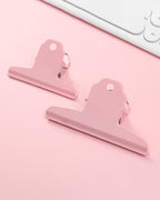 2PCS Extra Large Binder Clips Metal Bulldog Clips Large Paper Clamps Holder Chip Clips for Home School Office Drawing Bag Pink 3inch