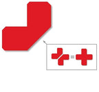 Mighty Line 2" Half Angle Marker Floor Marking Tape for Safety, Caution, Warning, Heavy-Duty, Peel and Stick, Adhesive, Industrial Quality, Red, Pack of 100