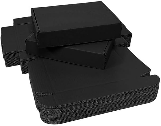 20 Pcs 14.2 x 10.2 x 2.4 inches Larger Size Shipping Boxes for Small Business Cardboard Corrugated Mailer Boxes for Shipping Packaging Holidays Craft Gifts Giving Products (Black)