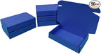 50 Pcs 7.9 x 6.7 x 2.8 inches Large Size Corrugated Cardboard Gift Boxes Recyclable Shipping Boxes for Packing Jewelry Ornament Gift Craft Packaging Supplier (Industrial Blue, 7.9 x 6.7 x 2.8")