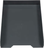 JAM PAPER Stackable Paper Trays - Grey - Desktop Document, Letter, & File Organizer Tray - Sold Individually