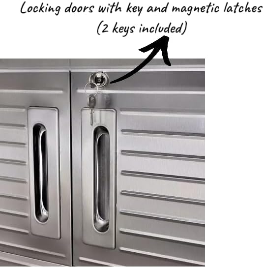 Heavy Duty Storage Solid Stainless Steel Cabinet with Lockable, Adjustable Shelf, Metal Garage Organizer (Graphite, 48" W x 18" D x 72" H)