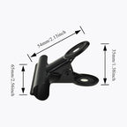 HAHIYO 2.5inch Black Bulldog Clips Metal File Hinge Binder Clips Clamps Save Space Strong Spring Jaws Rock Solid Grip Book Lay Flat Deburred Edge for Hang Photos Wall Grid Dog Food 9PCS