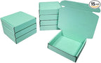 15 Pcs 5.1 x 5.1 x 1.2 inches Mini Size Shipping Boxes Corrugated Cardboard Mailer Boxes Bulk for Packaging Business Mailing Gift,Mini Mailer Boxes for Packaging (Mint green, 5.1 x 5.1 x 1.2")