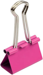 JAM PAPER Colorful Binder Clips - Medium - 1 1/4 Inch (32 mm) - Pink Binderclips - 15/Pack