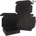 25 Pack 4x4x1'' Small Shipping Boxes, Black Corrugated Cardboard Mailers for Mailing Packaging Business (BK441-25)