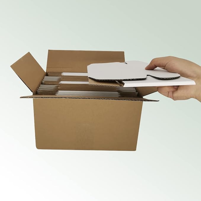 25 Pack 7x6x3'' Shipping Boxes, White Corrugated Cardboard Mailers for Mailing Packaging Small Business(W763-25)