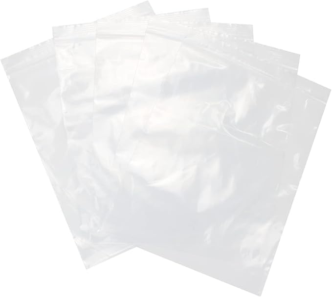 6" X 9" (100 Bags) 2 Mil Clear Reclosable Zip Plastic Poly Bags with Resealable Lock Seal Zipper