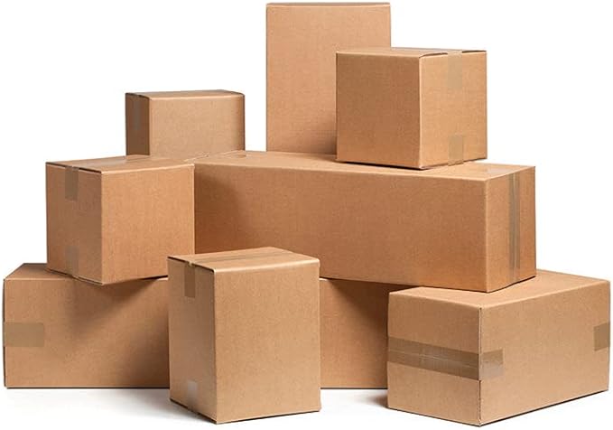 Secure Seal - 10x8x3 Pack of 25 Corrugated Cardboard Packing Shipping Mailing Moving Carton Boxes