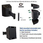 Crowd Control Warehouse - CCW Series WMB-220 Fixed Wall Mount Retractable Belt Barrier - 15 Foot, Red Belt with Black ABS Case