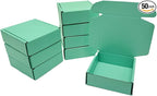 50 Pcs 6.3 x 6 x 1.6 inches Shipping Boxes for Small Business Cardboard Corrugated Mailer Boxes for Shipping Packaging Holidays Craft Gifts Giving Products (Mint green, 6.3 x 6 x 1.6")