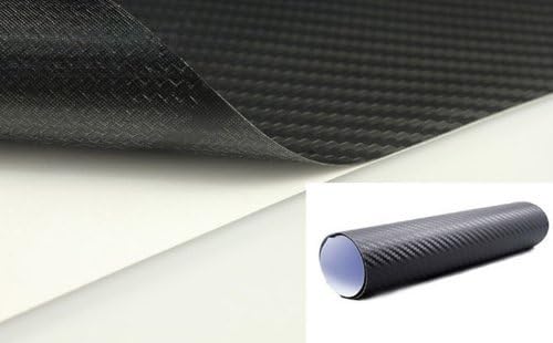 3D Carbon Fiber Film Twill Weave Vinyl Sheet Roll Wrap (48" X 60", Black)