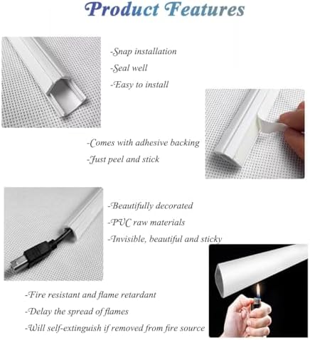 Self-Adhesive PVC Corner Cord Cover - Cable Floor Protector Strip, Wire Hider for Home & Office - Easy Mounting, Black (NO.3)