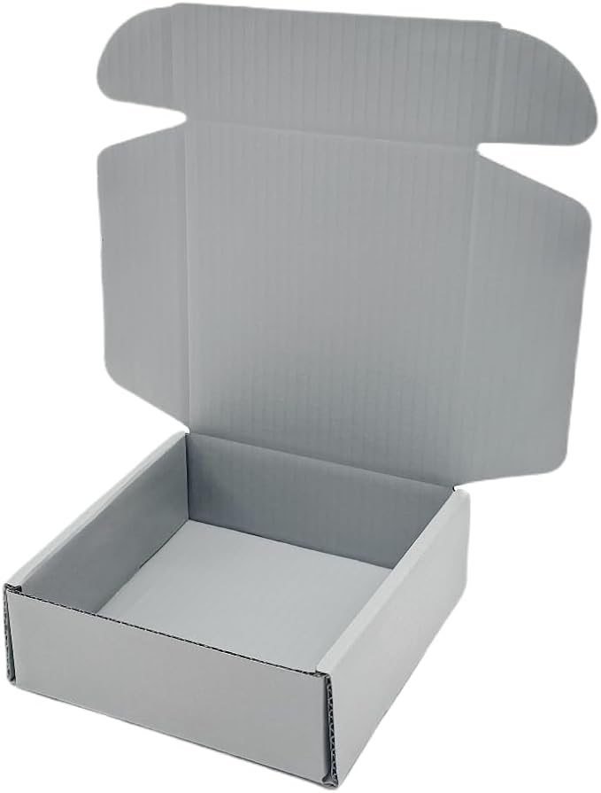 15 Pcs 6 x 6 x 2 inches Corrugated Cardboard Gift Boxes Recyclable Shipping Boxes for Mailing & Holidays, Wedding, Birthday, Gifts Packaging (Gray, 6 x 6 x 2")