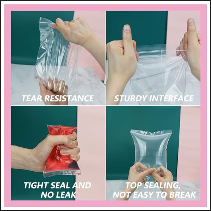 iMailer - 500 Pcs- 5" x 7" Clear Small Zip Bag - Reclosable Zip Plastic Poly Bags 2 Mil with Resealable Lock Seal Zipper for A2 A4 A6 Cards & Envelopes, Bakery, Cookies, Sandwich