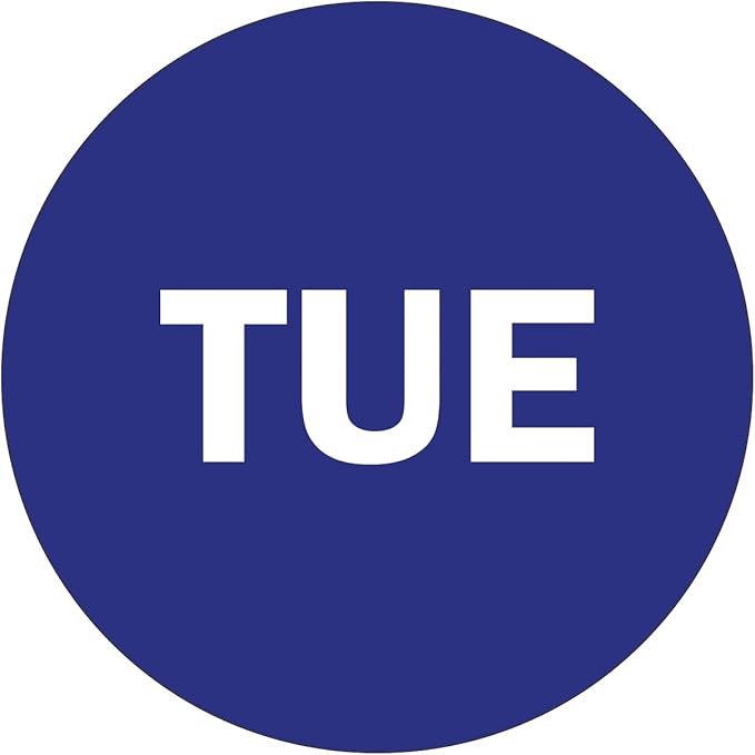 2" Round Day of The Week Blue Color Coding Dot Stickers, 500 per Roll (Tue)