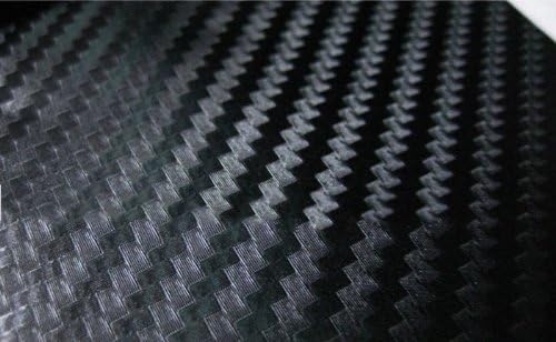 3D Carbon Fiber Film Twill Weave Vinyl Sheet Roll Wrap (96" X 60", Black)