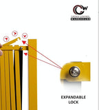 Trafford Industrial Expandable Metal Barricade, 11 Feet, Red and White, Mobile Safety Barrier Gate, Retractable Traffic Fence