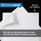 Removable Sticker Paper, White Matte, 1,000 Sheets, 8.5 x 11 Full Sheet Label, Inkjet or Laser Printer, Online Labels
