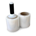 IDL Packaging 5" x 1000' Stretch Wrap Mini Roll of 80 Gauge (Pack of 2 Rolls) with Plastic Reusable Handle - Extra Sticky Clear Stretch Wrap Film - Tear-Resistant Plastic Wrap for Moving